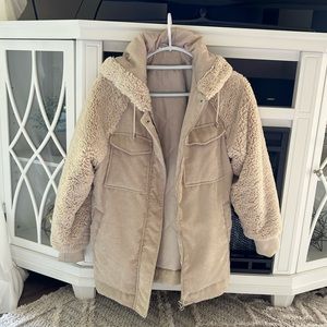 Top shop teddy faux fur/corduroy jacket